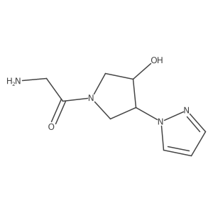 2-amino-1-(3-hydroxy-4-(1H-pyrazol-1-yl)pyrrolidin-1-yl)ethan-1-one结构式