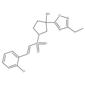 1-[2-(2-Chlorophenyl)ethenesulfonyl]-3-(3-ethyl-1,2,4-oxadiazol-5-yl)pyrrolidin-3-ol Structure