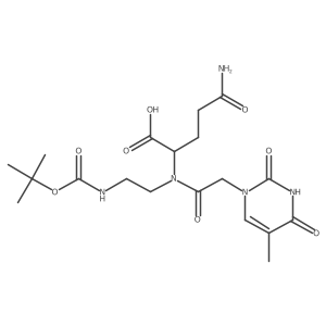 (S)-5-Amino-2-(N-(2-((tert-butoxycarbonyl)amino)ethyl)-2-(5-methyl-2,4-dioxo-3,4-dihydropyrimidin-1(2H)-yl)acetamido)-5-oxopentanoic acid Structure