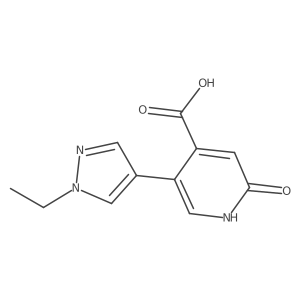 5-(1-ethyl-1H-pyrazol-4-yl)-2-hydroxypyridine-4-carboxylic acid结构式