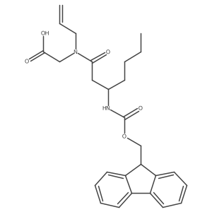2-[(3S)-3-({[(9H-fluoren-9-yl)methoxy]carbonyl}amino)-N-(prop-2-en-1-yl)heptanamido]acetic acid Structure