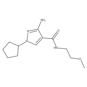 3-Amino-1-cyclopentyl-N-(2-methoxyethyl)-1H-pyrazole-4-carboxamide结构式