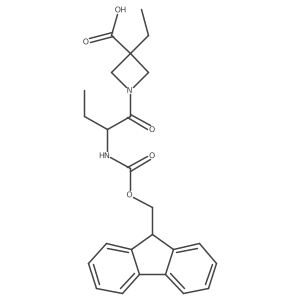 3-ethyl-1-[2-({[(9H-fluoren-9-yl)methoxy]carbonyl}amino)butanoyl]azetidine-3-carboxylic acid结构式