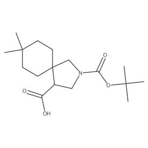2-[(Tert-butoxy)carbonyl]-8,8-dimethyl-2-azaspiro[4.5]decane-4-carboxylic acid结构式