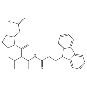 2-{1-[3-({[(9H-fluoren-9-yl)methoxy]carbonyl}amino)-2-(propan-2-yl)butanoyl]pyrrolidin-2-yl}acetic acid Structure