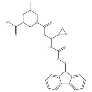 1-[3-cyclopropyl-3-({[(9H-fluoren-9-yl)methoxy]carbonyl}amino)propanoyl]-5-methylpiperidine-3-carboxylic acid Structure