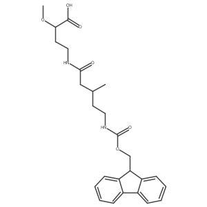 4-[5-({[(9H-fluoren-9-yl)methoxy]carbonyl}amino)-3-methylpentanamido]-2-methoxybutanoic acid结构式