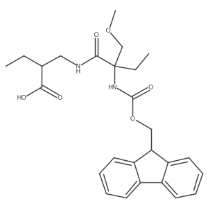 2-{[2-({[(9H-fluoren-9-yl)methoxy]carbonyl}amino)-2-(methoxymethyl)butanamido]methyl}butanoic acid结构式