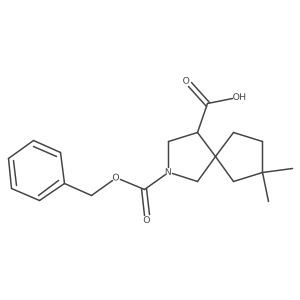 2-[(Benzyloxy)carbonyl]-7,7-dimethyl-2-azaspiro[4.4]nonane-4-carboxylic acid结构式
