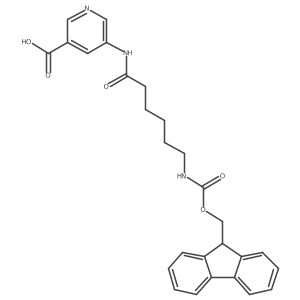 5-[6-({[(9H-fluoren-9-yl)methoxy]carbonyl}amino)hexanamido]pyridine-3-carboxylic acid Structure