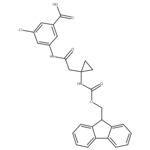 3-chloro-5-{2-[1-({[(9H-fluoren-9-yl)methoxy]carbonyl}amino)cyclopropyl]acetamido}benzoic acid结构式