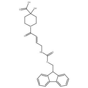 1-[4-({[(9H-fluoren-9-yl)methoxy]carbonyl}amino)but-2-enoyl]-4-hydroxypiperidine-4-carboxylic acid结构式