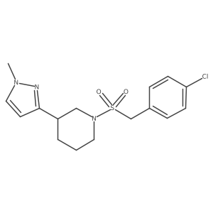 1-((4-chlorobenzyl)sulfonyl)-3-(1-methyl-1H-pyrazol-3-yl)piperidine结构式