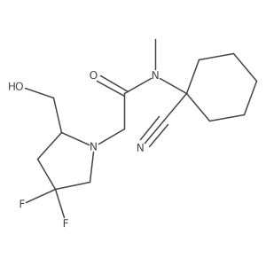 N-(1-Cyanocyclohexyl)-2-[4,4-difluoro-2-(hydroxymethyl)pyrrolidin-1-yl]-N-methylacetamide结构式