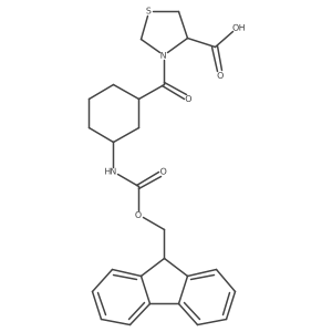 (4R)-3-[(1RS,3RS)-3-({[(9H-fluoren-9-yl)methoxy]carbonyl}amino)cyclohexanecarbonyl]-1,3-thiazolidine-4-carboxylic acid Structure