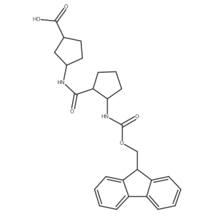 rac-(1R,3S)-3-[2-({[(9H-fluoren-9-yl)methoxy]carbonyl}amino)cyclopentaneamido]cyclopentane-1-carboxylic acid结构式
