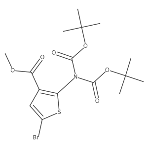 Methyl 5-Bromo-2-(di-Boc-amino)thiophene-3-carboxylate结构式
