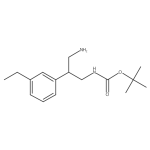 tert-butyl N-[3-amino-2-(3-ethylphenyl)propyl]carbamate结构式
