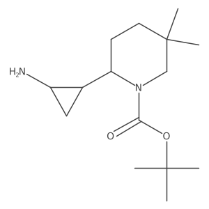 Tert-butyl 2-(2-aminocyclopropyl)-5,5-dimethylpiperidine-1-carboxylate结构式