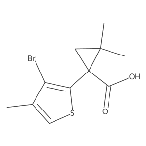 1-(3-Bromo-4-methylthiophen-2-yl)-2,2-dimethylcyclopropane-1-carboxylic acid结构式