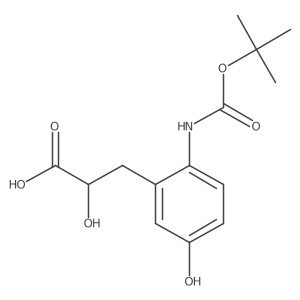3-(2-{[(Tert-butoxy)carbonyl]amino}-5-hydroxyphenyl)-2-hydroxypropanoic acid结构式
