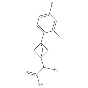 2-Amino-2-[3-(2-chloro-4-fluorophenyl)-1-bicyclo[1.1.1]pentanyl]acetic acid结构式