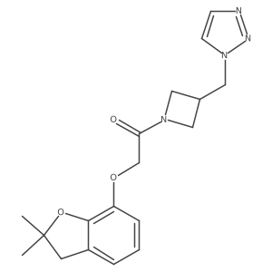 2-[(2,2-dimethyl-2,3-dihydro-1-benzofuran-7-yl)oxy]-1-{3-[(1H-1,2,3-triazol-1-yl)methyl]azetidin-1-yl}ethan-1-one结构式