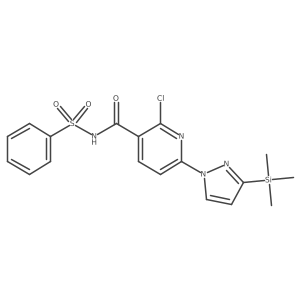 2-Chloro-N-(phenylsulfonyl)-6-[3-(trimethylsilyl)-1H-pyrazol-1-yl]-3-pyridinecarboxamide结构式