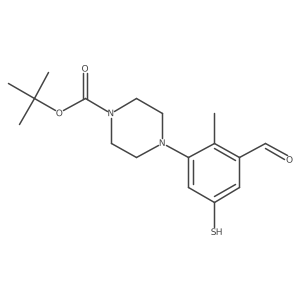 Tert-butyl 4-(3-formyl-2-methyl-5-sulfanylphenyl)piperazine-1-carboxylate Structure