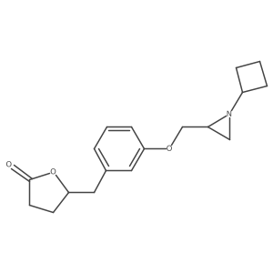 5-({3-[(1-Cyclobutylaziridin-2-yl)methoxy]phenyl}methyl)oxolan-2-one Structure