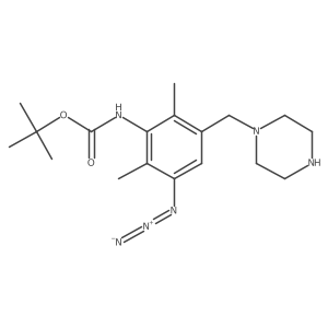 tert-butyl N-{3-azido-2,6-dimethyl-5-[(piperazin-1-yl)methyl]phenyl}carbamate结构式