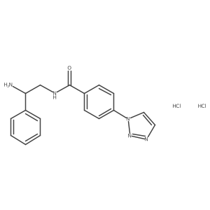 N-(2-Amino-2-phenylethyl)-4-(triazol-1-yl)benzamide;dihydrochloride Structure