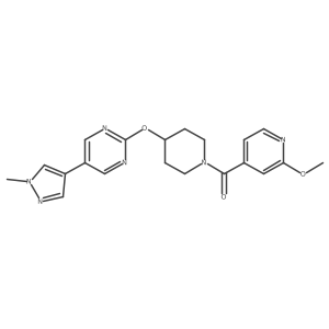 2-{[1-(2-methoxypyridine-4-carbonyl)piperidin-4-yl]oxy}-5-(1-methyl-1H-pyrazol-4-yl)pyrimidine Structure