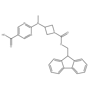 2-[(1-{[(9H-fluoren-9-yl)methoxy]carbonyl}azetidin-3-yl)(methyl)amino]pyrimidine-5-carboxylic acid结构式