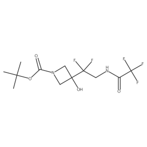 Tert-butyl 3-[1,1-difluoro-2-(2,2,2-trifluoroacetamido)ethyl]-3-hydroxyazetidine-1-carboxylate结构式