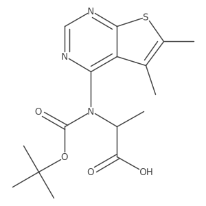 rel-(2R)-2-{[(tert-butoxy)carbonyl]({5,6-dimethylthieno[2,3-d]pyrimidin-4-yl})amino}propanoic acid Structure