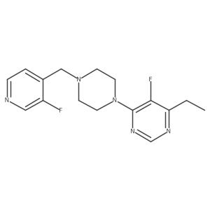 4-Ethyl-5-fluoro-6-{4-[(3-fluoropyridin-4-yl)methyl]piperazin-1-yl}pyrimidine结构式