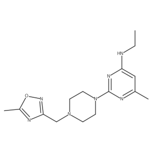 N-ethyl-6-methyl-2-{4-[(5-methyl-1,2,4-oxadiazol-3-yl)methyl]piperazin-1-yl}pyrimidin-4-amine结构式