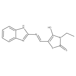 (Z)-5-(((1H-benzo[d]imidazol-2-yl)amino)methylene)-3-ethyl-2-thioxothiazolidin-4-one Structure