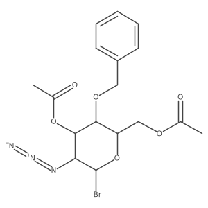 I+/--D-Galactopyranosyl bromide, 2-azido-2-deoxy-4-O-(phenylmethyl)-, 3,6-diacetate Structure