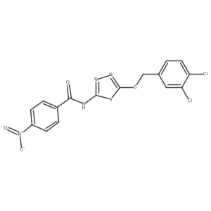 N-(5-{[(3,4-dichlorophenyl)methyl]sulfanyl}-1,3,4-thiadiazol-2-yl)-4-nitrobenzamide Structure