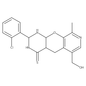 5-(2-Chlorophenyl)-11-(hydroxymethyl)-14-methyl-2-oxa-4,6,13-triazatricyclo[8.4.0.03,8]tetradeca-1(10),11,13-triene-7-thione结构式