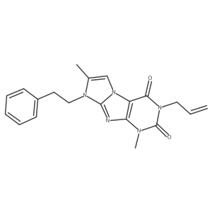 3-allyl-1,7-dimethyl-8-phenethyl-1H-imidazo[2,1-f]purine-2,4(3H,8H)-dione结构式