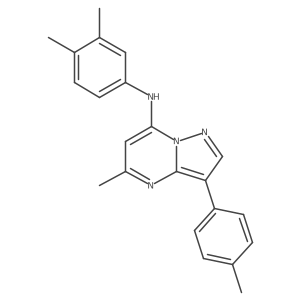 N-(3,4-dimethylphenyl)-5-methyl-3-(4-methylphenyl)pyrazolo[1,5-a]pyrimidin-7-amine Structure