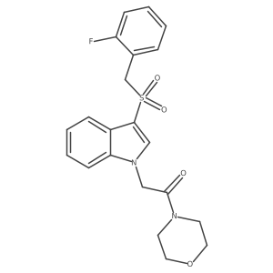 2-(3-((2-fluorobenzyl)sulfonyl)-1H-indol-1-yl)-1-morpholinoethanone Structure