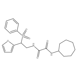 N1-cycloheptyl-N2-(2-(furan-2-yl)-2-(phenylsulfonyl)ethyl)oxalamide结构式