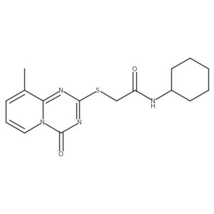N-cyclohexyl-2-(9-methyl-4-oxopyrido[1,2-a][1,3,5]triazin-2-yl)sulfanylacetamide Structure