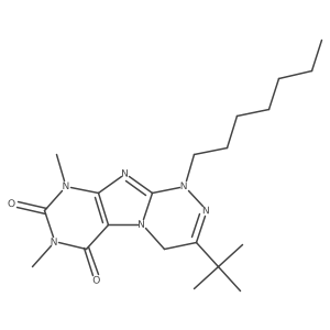 3-(tert-butyl)-1-heptyl-7,9-dimethyl-5,7,9-trihydro-4H-1,2,4-triazino[4,3-h]pu rine-6,8-dione Structure