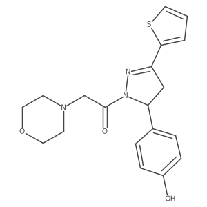 1-(5-(4-hydroxyphenyl)-3-(thiophen-2-yl)-4,5-dihydro-1H-pyrazol-1-yl)-2-morpholinoethanone Structure