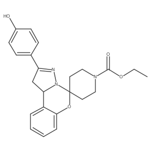 Ethyl 2-(4-hydroxyphenyl)-1,10b-dihydrospiro[benzo[e]pyrazolo[1,5-c][1,3]oxazine-5,4'-piperidine]-1'-carboxylate Structure